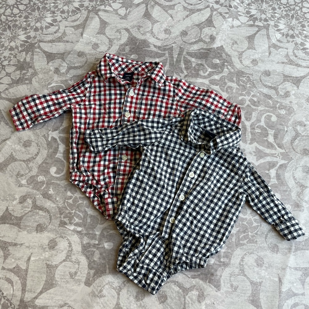 Baby gap plaid onesies 3-6m bundle